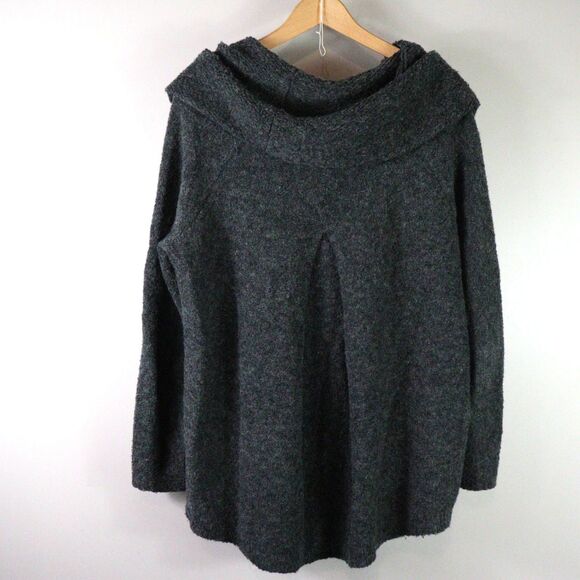 Anthropologie Angel of the North Gray Wool Boucle Cowlneck Sweater M - Picture 3 of 6